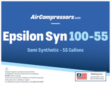 Thumbnail of Epsilon Syn 100 55 gallons semi synthetic air compressor oil product label